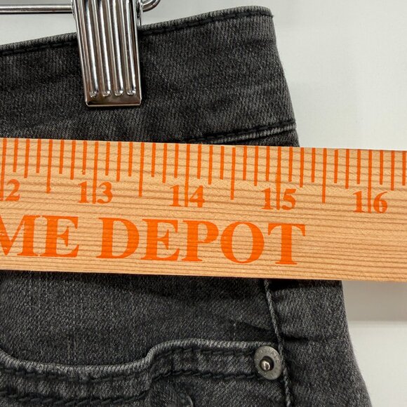 Aeropostale Women’s Black Denim High Rise Shorty Shorts Sz 8 Distressed Cutoffs - Picture 11 of 13